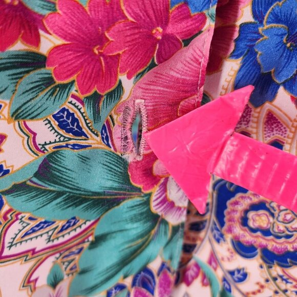 Vintage Victoria's Secret Gold Label Satin Floral Button Sleep Shirt Small - Picture 9 of 15